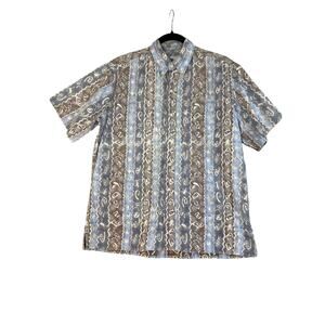 REYN SPOONER Button Shirt MENS XL Inside out hawaiian Island Blue NO SIZE TAG